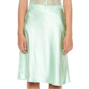NWT Forever 21 Satin Midi Skirt Sz S - Sage/Light Green